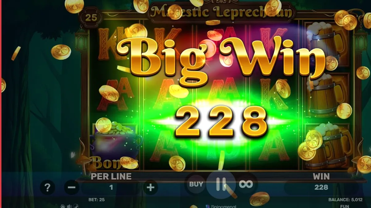 Tampilan visual slot Majestic Leprechaun dengan tema Irlandia yang ceria
